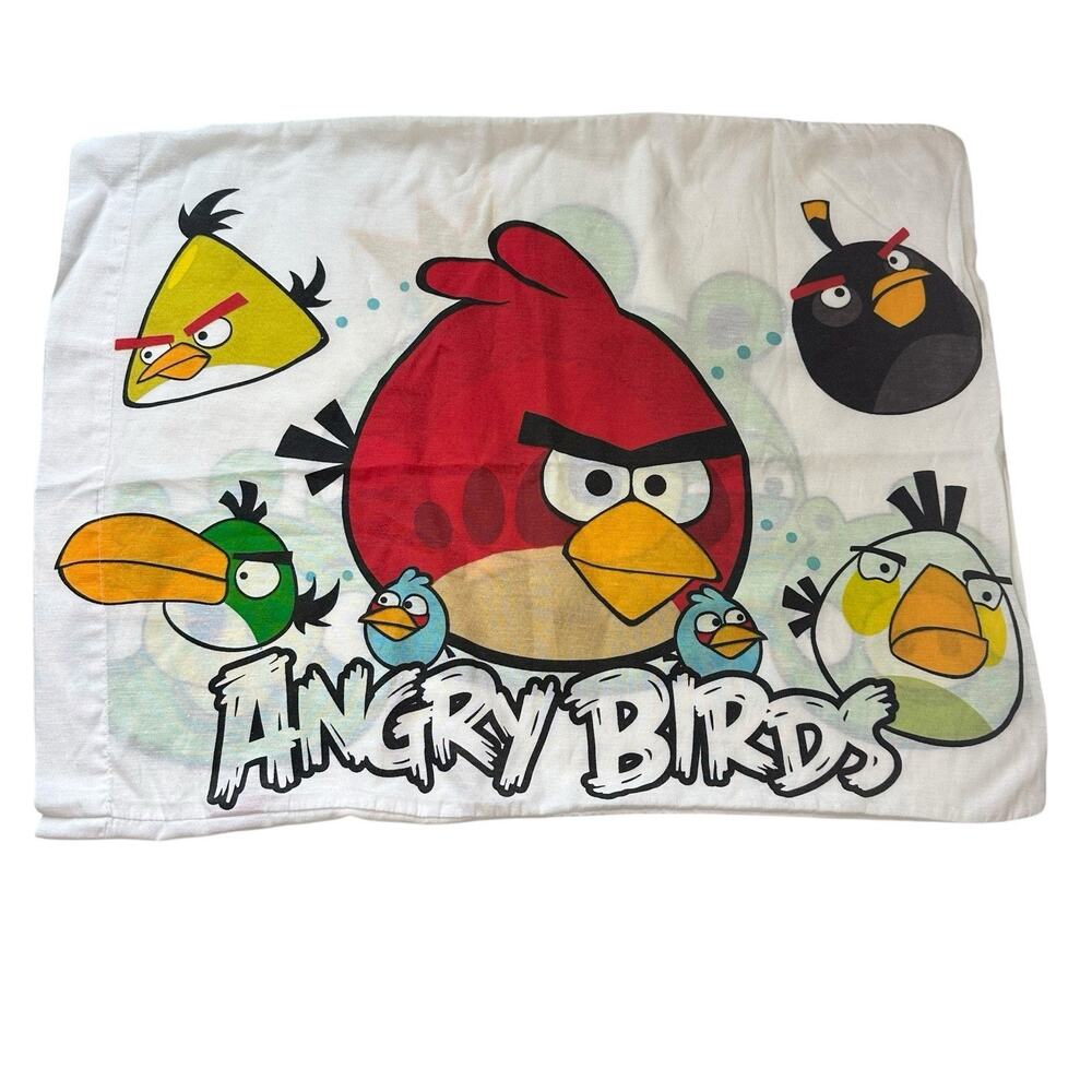 ANGRY BIRDS Double Sided Standard Pillowcase Green Pigs 27”x20”